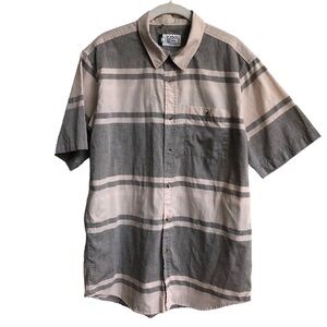 EZEKIEL Men’s Short Sleeve Button Down 100% Cotton Shirt Size Large
